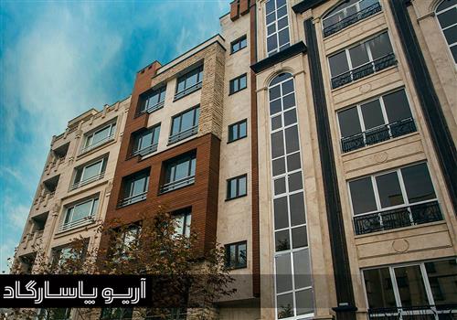 اجرای نمای چوب ترمووود  لونا ساختمان آقای عرب زاده